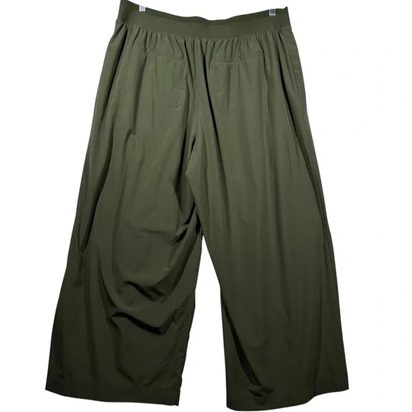 Athleta Brooklyn Heights High Rise Wide Leg Pants Women's 20 Olive Army Green - Picture 2 of 9